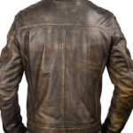 Antique Distressed Brown Leather Jacket