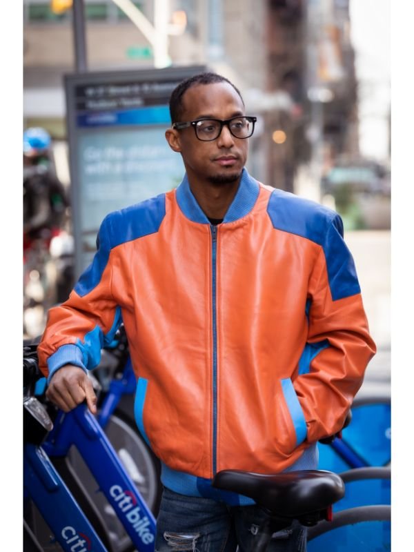 Buy Men's Cognac Leather Jacket | Quilted Pattern | Biker Jacket