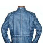 Navy Blue Motorcycle leather jacket – Leather Biker Jacket Mens