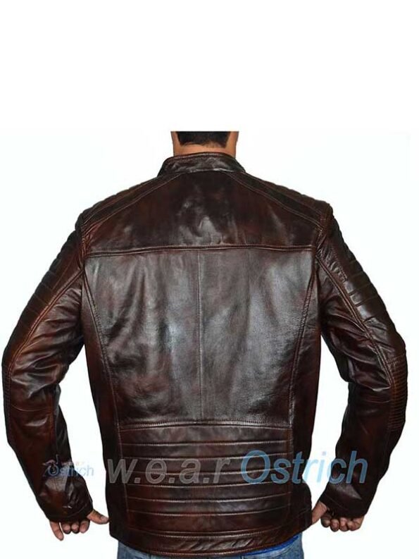 mens brown leather biker jackets