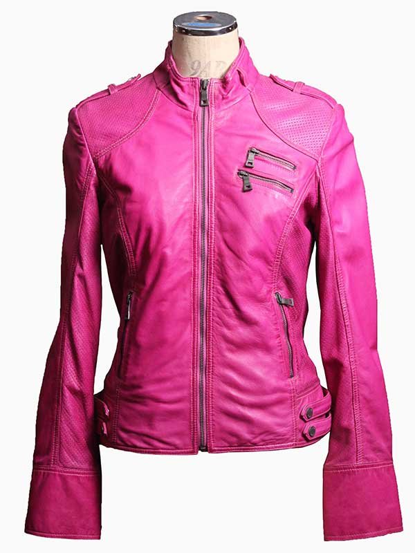 Shop Stylish Pink Leather Women Jackets - WearOstrich.com