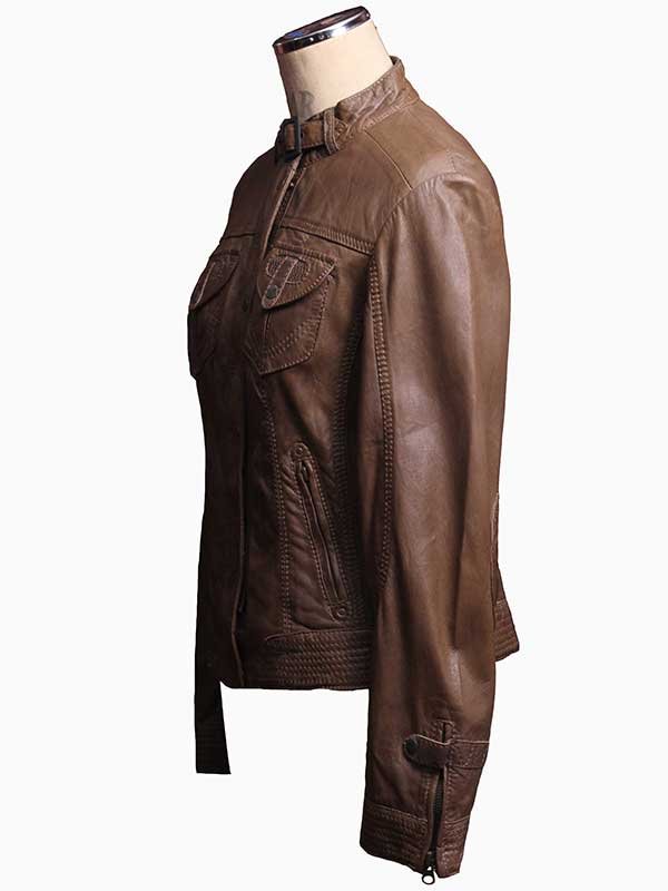 leather half jacket