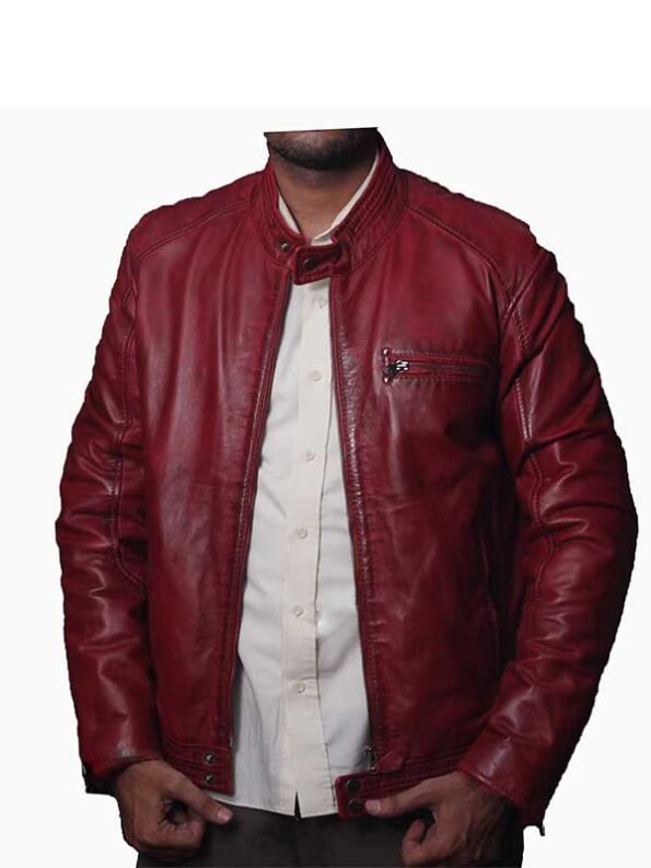 Mens red leather jackets