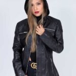 Leather jackets with Hoods Womens