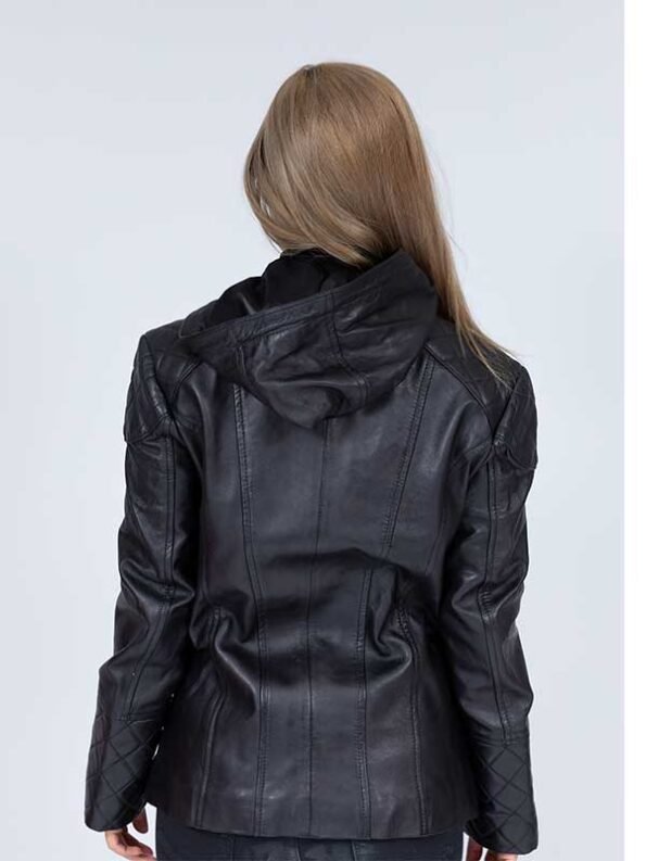 ladies leather bomber jacket