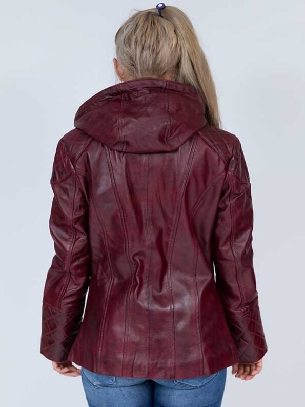 leather jacket with hood women