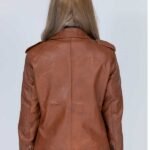 distressed leather jacket women