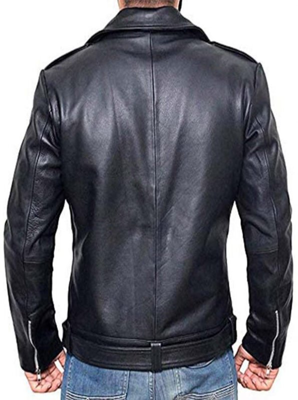 biker style leather jacket