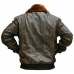 Mens G1 Aviator Distressed Brown Pilot Bomber Leather Jacket
