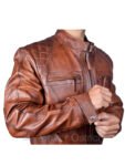 distressed leather jacket