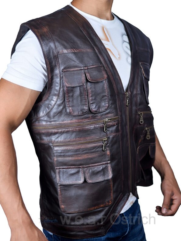 genuine leather vest