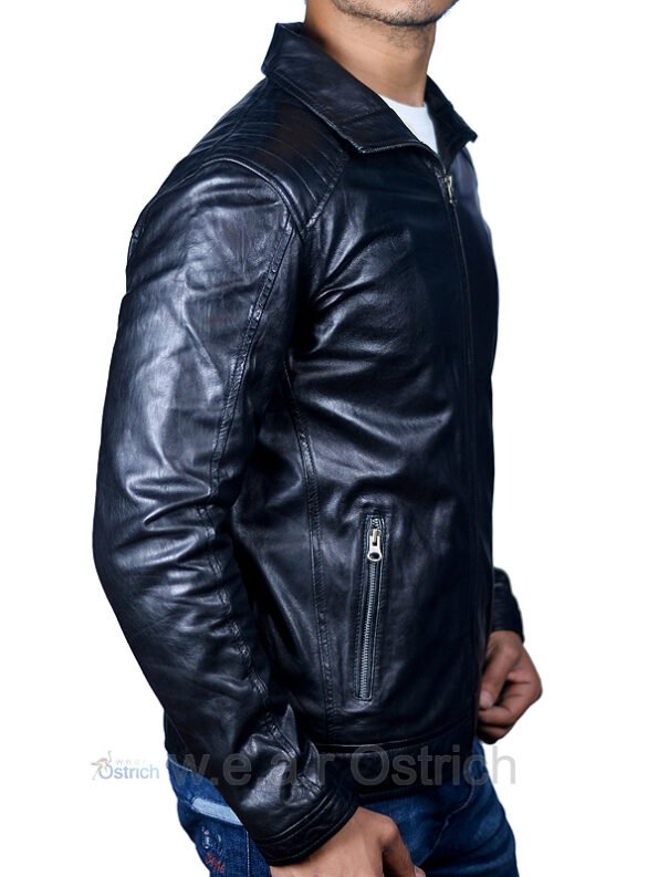 black leather jacket mens outfit