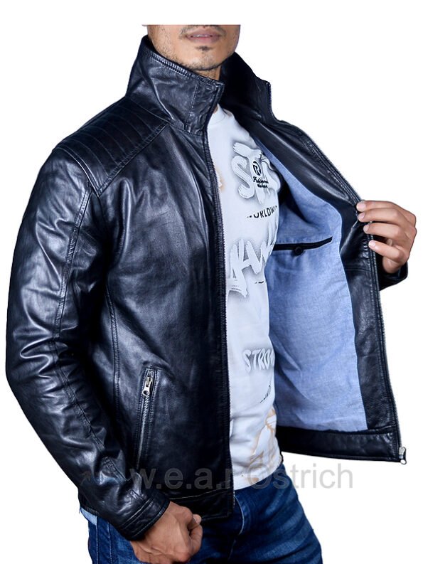 black leather mens jacket