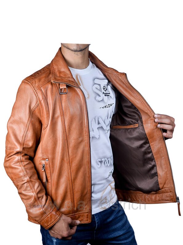 mens light brown leather jacket