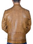 brown leather jacket mens outfit