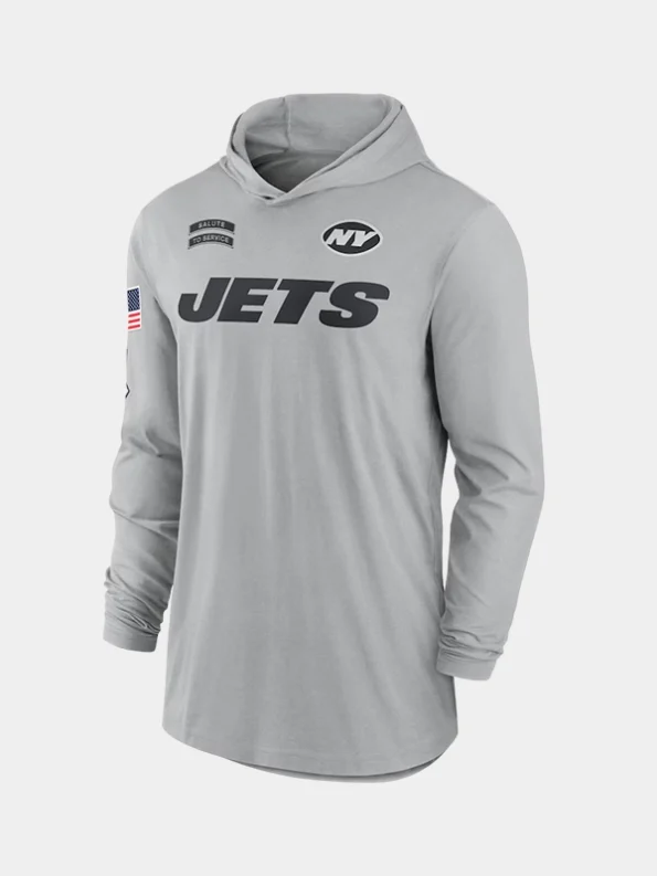 2024 Salute to Service New York Jets Long Sleeve Hooded T-Shirt 2