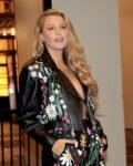 Blake Lively Floral Leather Jacket