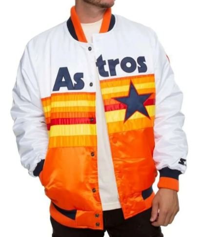 Houston-Astros-White-and-Orange-Satin-Jacket