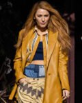 Blake Lively It Ends With Us 2024 Mustard Leather Coat