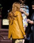 Blake Lively It Ends With Us 2024 Mustard Leather Coat