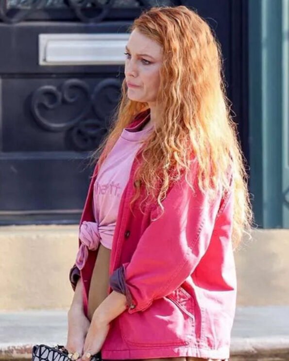 Blake Lively It Ends With Us 2024 Pink Jacket 1