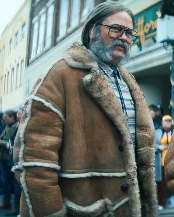 Nick Offerman The Umbrella Academy S04 Brown Shearling Coat