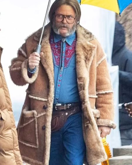 Nick Offerman The Umbrella Academy S04 Brown Shearling Coat