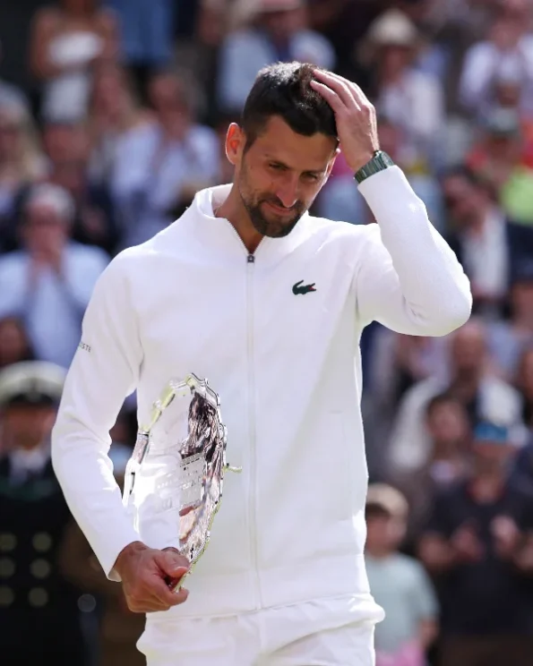 2024 Novak Djokovic White Fleece Zip-Up Jacket