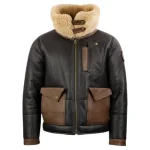 Mens-New-Stylish-Sheepskin-Chocolate-Brown-Aviator-Bomber-Jacket.webp