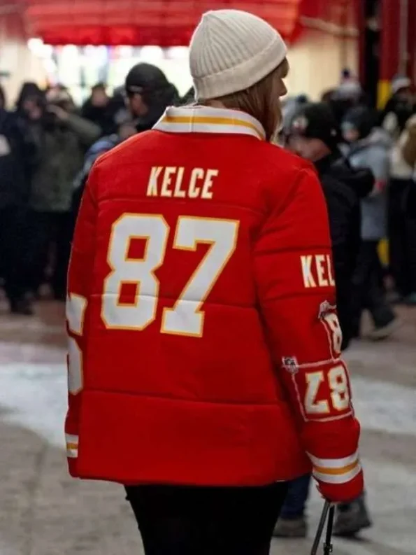 Chiefs-VS.-Dolphins-Taylor-Swift-Kelce-87-Chiefs-Red-Puffer-Jacket