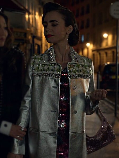 Emily In Paris S02 Lily Collins Silver Coat 1