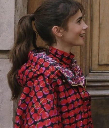 Lily Collins Emily In Paris S03 Cherry Hooded Jacket 1