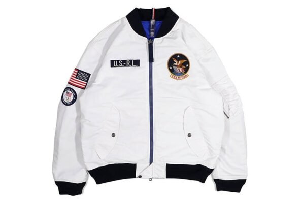 Joe Biden Paris Olympics 2024 USA White Bomber Jacket