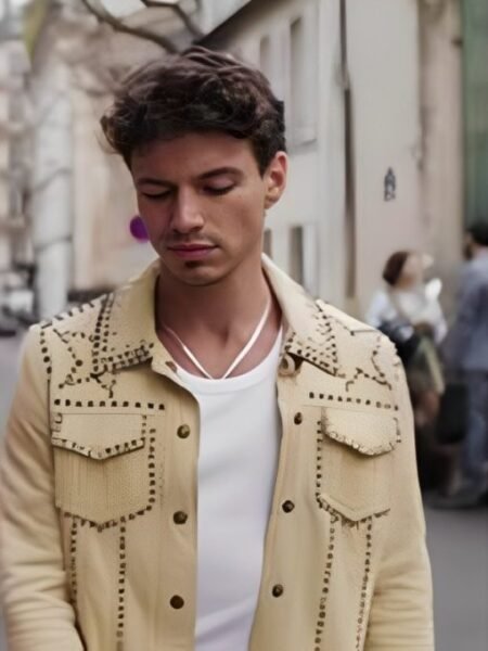 Kevin Dias Emily In Paris S04 Yellow Studded Jacket 1