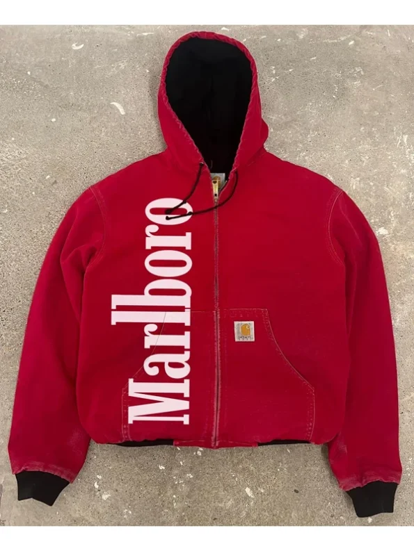 Marlboro Carhartt Grey Hooded Red Jacket 2