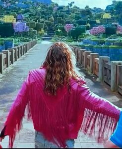 Minecraft Movie 2025 Jason Momoa Pink Fringed Jacket