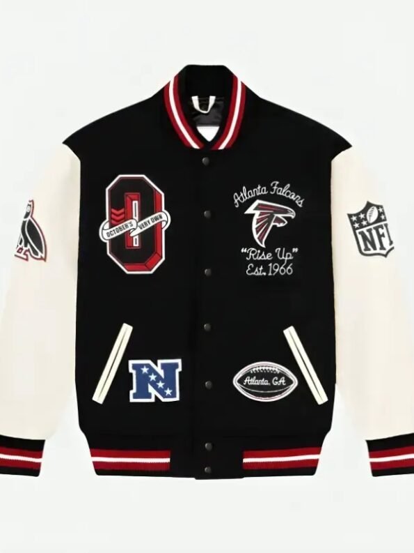 OVO Atlanta Falcons Varsity Black Jacket 1