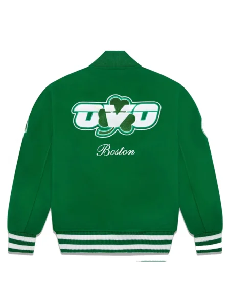 OVO x NBA Celtics Green Varsity Jacket 2