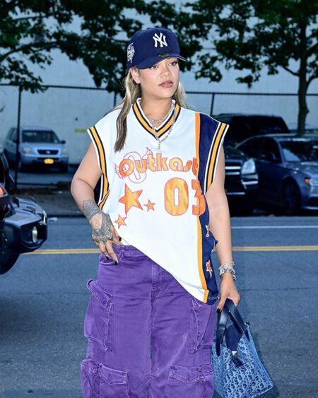 Rihanna Outkast White Baseball Jersey 1