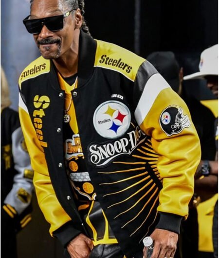 Snoop-Dogg-Pittsburgh-Sunday-Night-FootBall-Varsity-Black-Yellow-Jacket