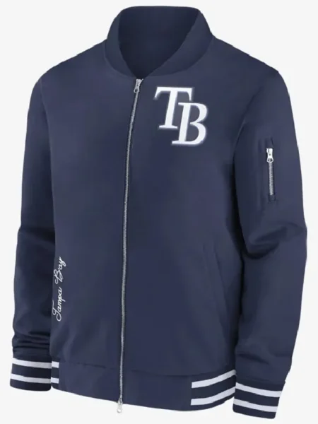 Tampa Bay Rays Blue Bomber Jacket 2