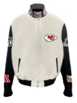 Taylor-Swift-x-Travis-Kelce-Jeff-Hamilton-Kansas-City-Chiefs-White Black-Jacket