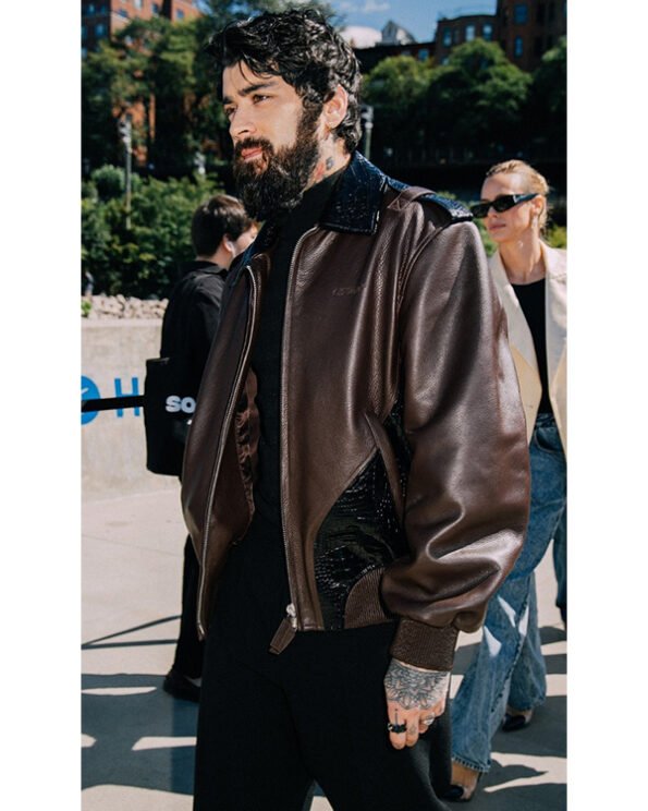 Zayn Malik Off-White Show Leather Jacket2