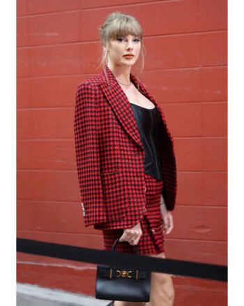 Taylor-Swift-Chiefs-Broncos-Game-Red-Tweed-Blazer