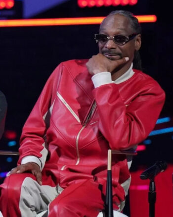 Snoop Dogg The Voice S026 Red Leather Tracksuit