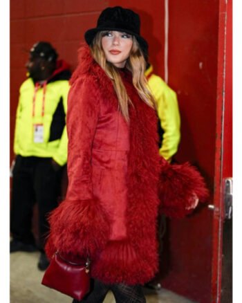 Chiefs-v-Texans-Game-Taylor-Swift-Red-Fur-Coat