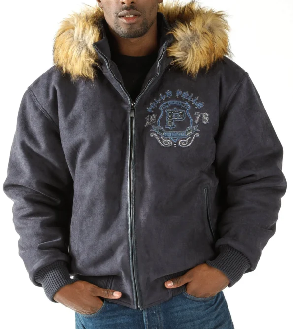 Pelle-Pelle-40th-Anniversary-Avant-Garde-Mens-Navy-Blue-Jacket-with-Fur-Hooded-Collar.webp