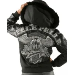 Womens-Pelle-Pelle-40th-Anniversary-Collectors-Series-Marc-Buchanan-Black-Fur-Hooded-Leather-Jacket.webp