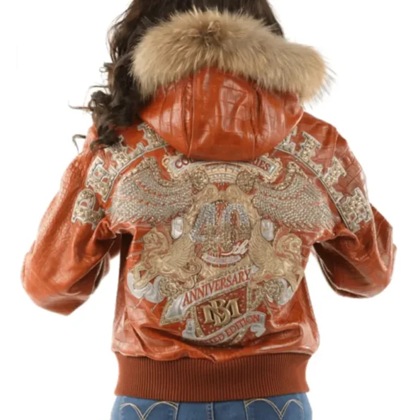 Womens-Pelle-Pelle-40th-Anniversary-Collectors-Series-Marc-Buchanan-Brown-Fur-Hooded-Leather-Jacket1.webp