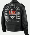 Erin Andrews Super Bowl LIX Oversized Biker Jacket 2